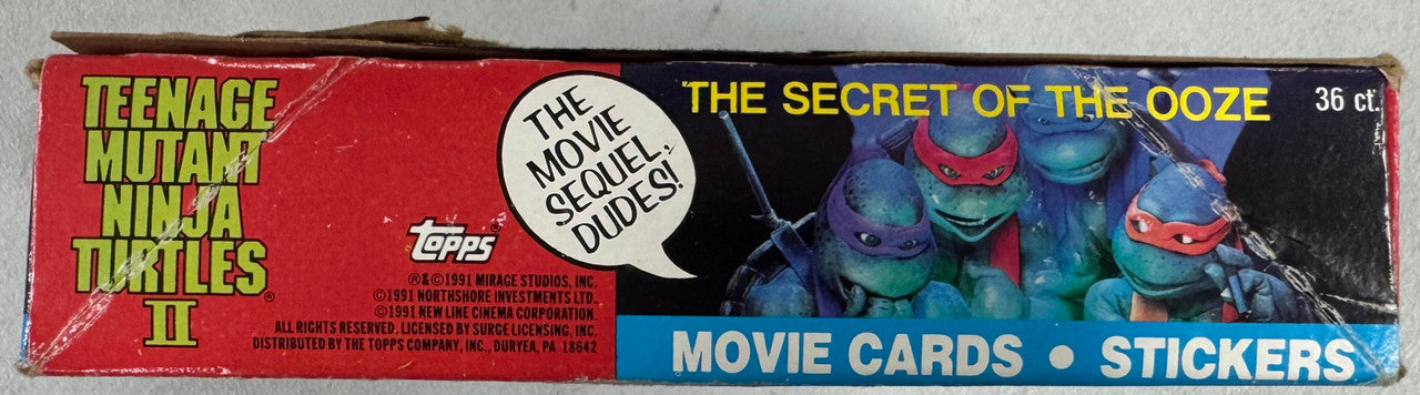 1991 Topps Teenage Mutant Ninja Turtles 2 Secret of the Ooze Box 36 Sealed Packs
