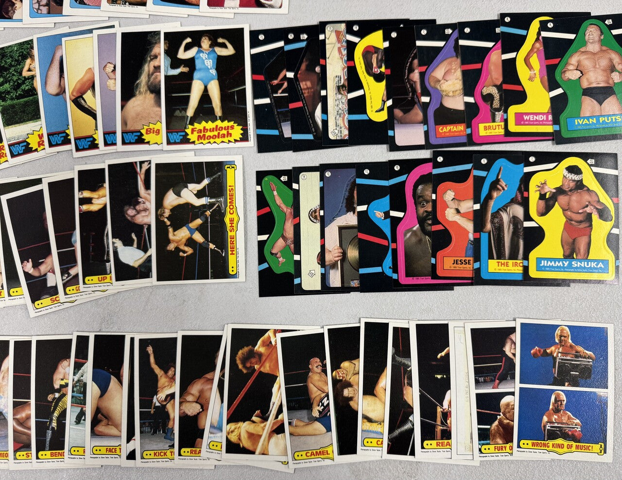 1985 Topps WWF Wrestling Partial Card Set (64/66) W/ Stickers (17/22) No Hogan