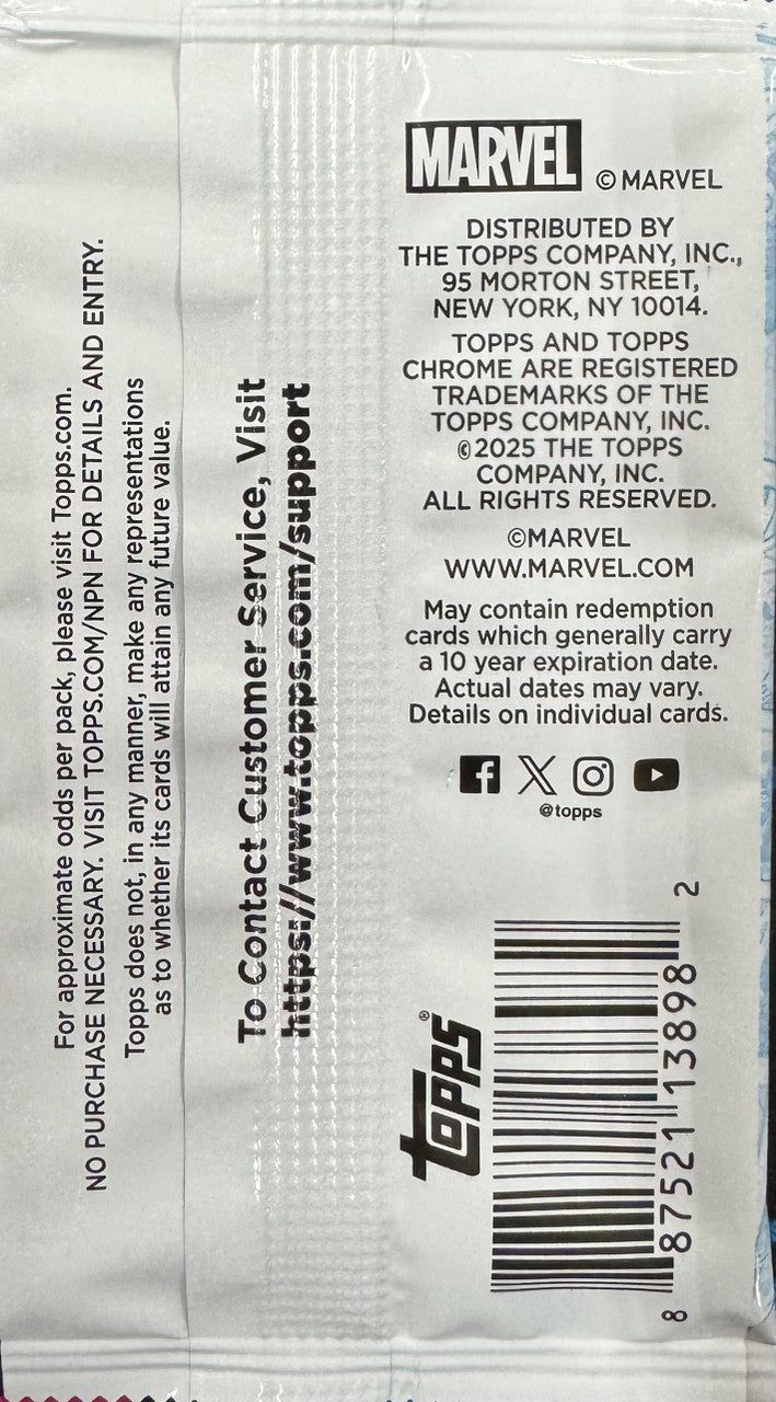 2025 Topps Marvel Comics Chrome Hobby Pack