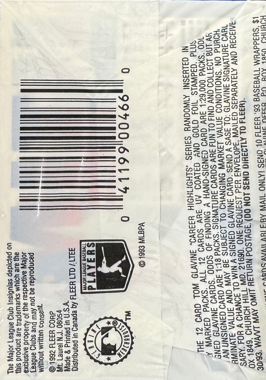 1993 Fleer Baseball Wax Pack