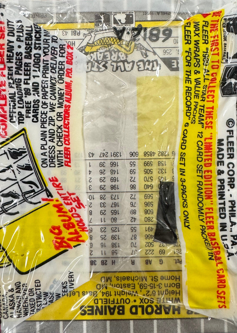 1989 Fleer Baseball Cello Pack