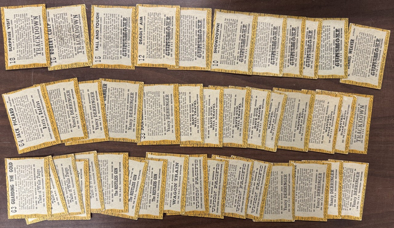1958 Topps TV Westerns Partial Card Set (42/71) Good