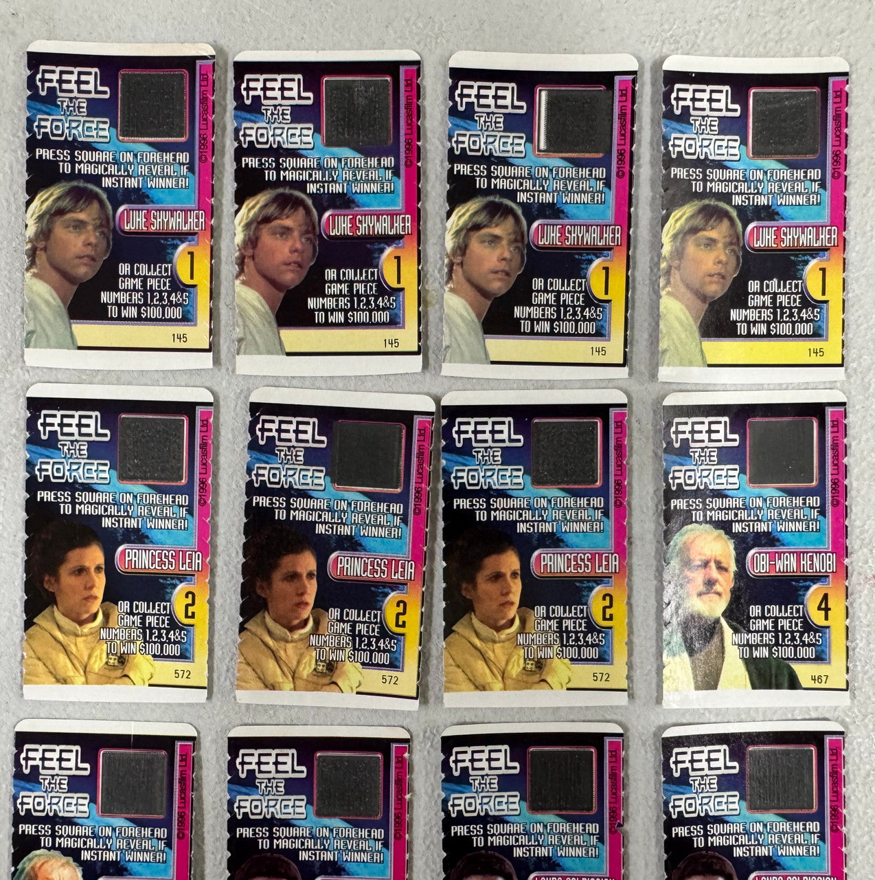 Taco Bell Star Wars Trilogy Feel the Force Game Piece Lot