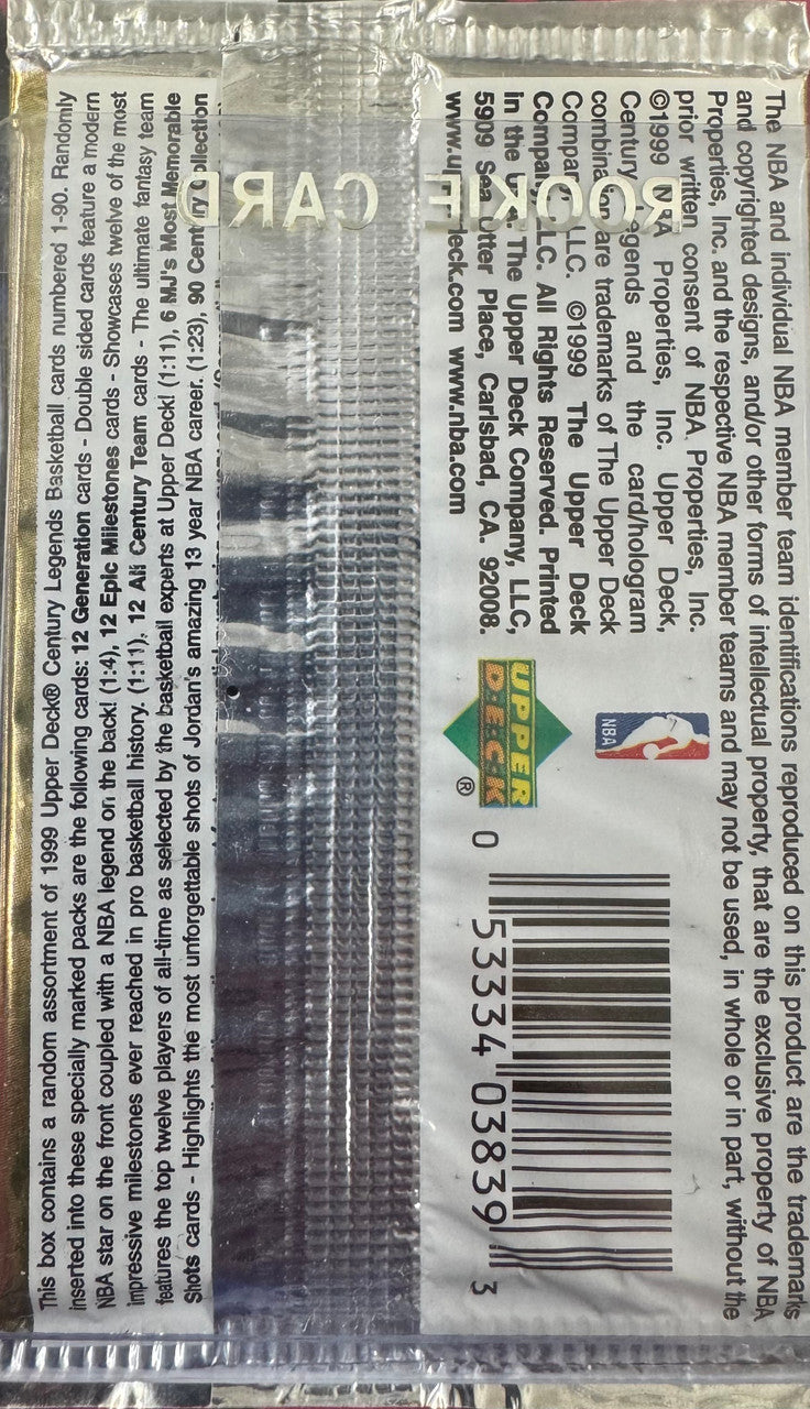 1999 Upper Deck Basketball Century Legends Pack