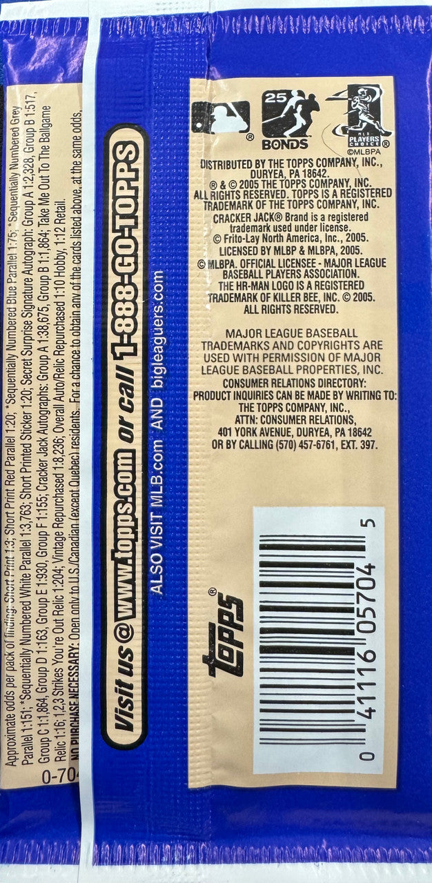 2005 Topps Baseball Cracker Jack Hobby Pack