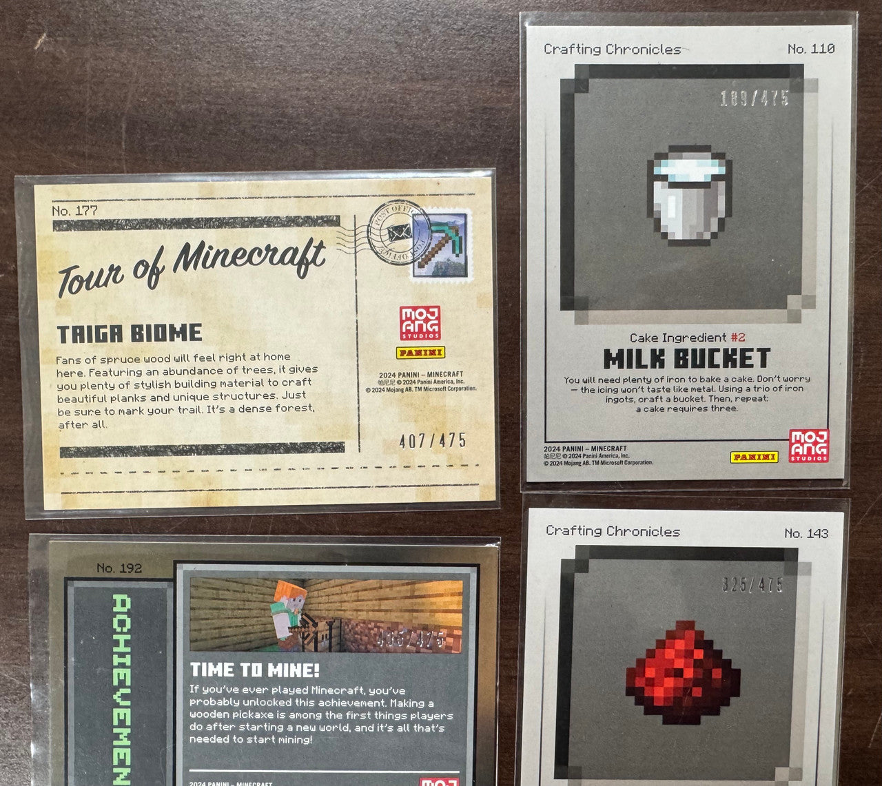 2024 Panini Minecraft Card Lot, Numbered, Pixel Prizm, Foil Inserts