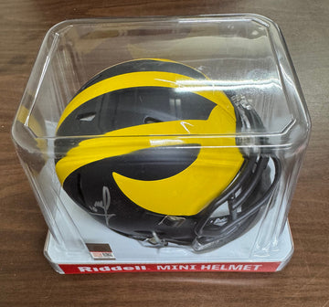 Mike Sainristil Signed Autographed Michigan Mini Helmet JSA