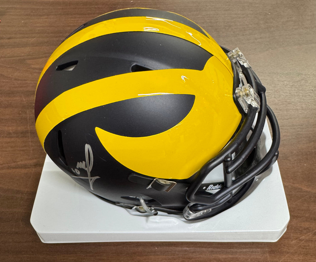 Mike Sainristil Signed Autographed Michigan Mini Helmet JSA