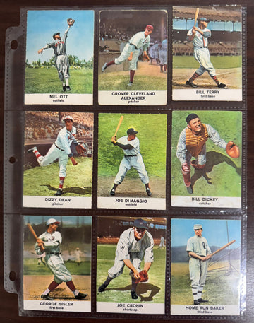 1961 Golden Press Baseball Partial Set (17/33) DiMaggio, Gehrig, Dean, Low Grade