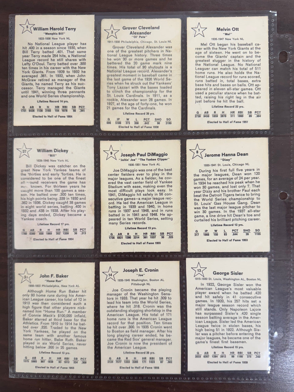 1961 Golden Press Baseball Partial Set (17/33) DiMaggio, Gehrig, Dean, Low Grade