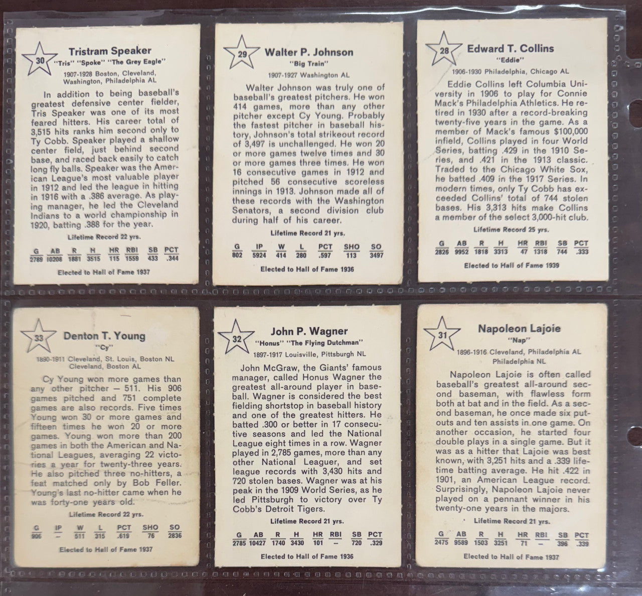 1961 Golden Press Baseball Hall of Fame Complete Set (33) EX Ruth, Gehrig, Cobb