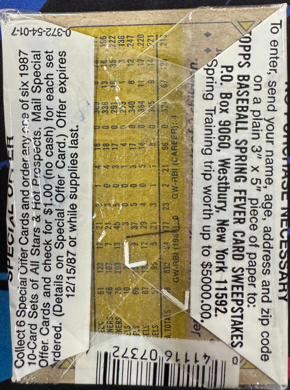 1987 Topps Baseball Cello Pack