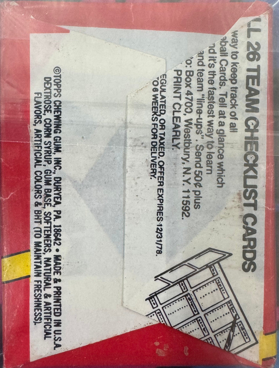 1978 Topps Baseball Wax Pack