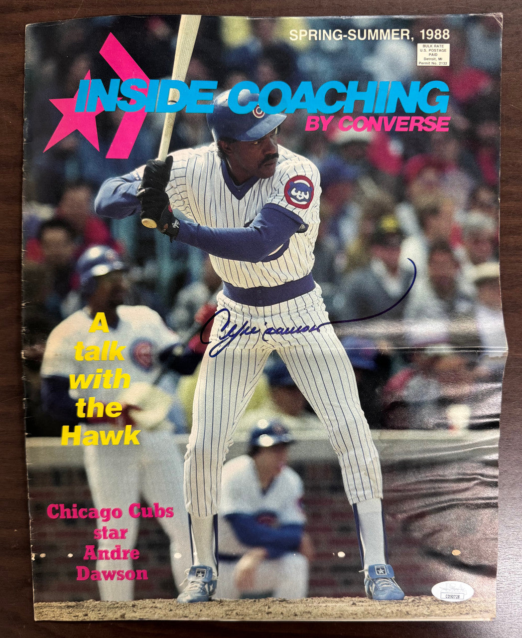 Andre Dawson Signed Autographed Inside Coaching Magazine JSA