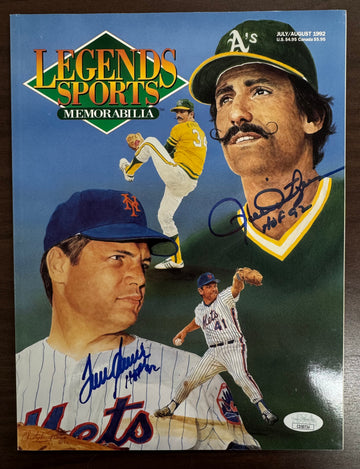 Tom Seaver + Rollie Fingers Signed Autographed Legends Sports Magazine JSA
