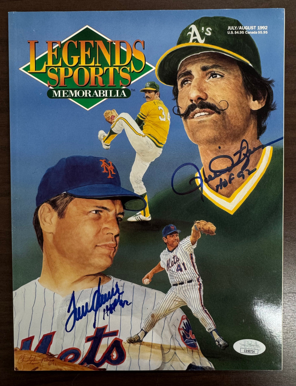 Tom Seaver + Rollie Fingers Signed Autographed Legends Sports Magazine JSA