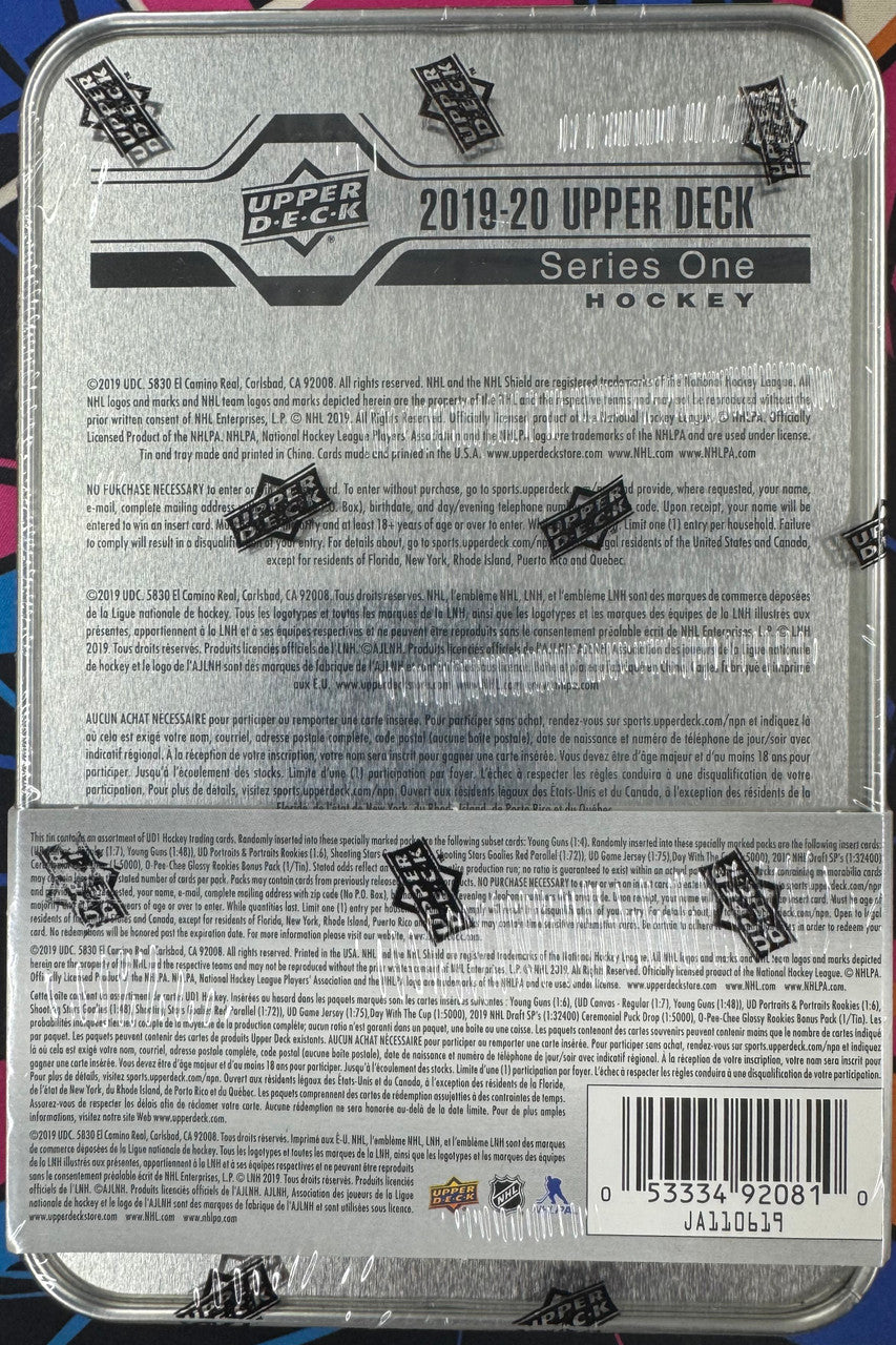 2019/20 Upper Deck Hockey Series 1 Tin Factory Sealed