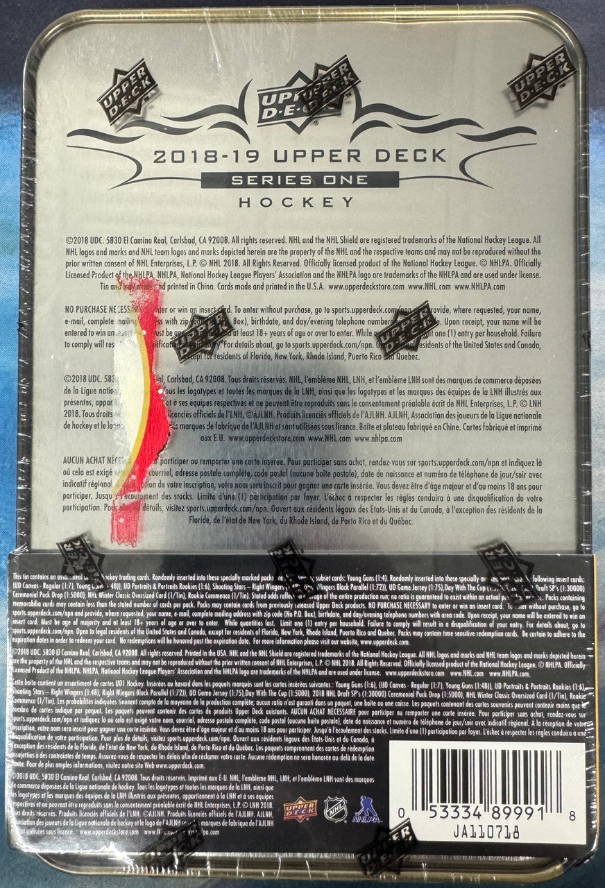 2018/19 Upper Deck Hockey Series 1 Tin Factory Sealed