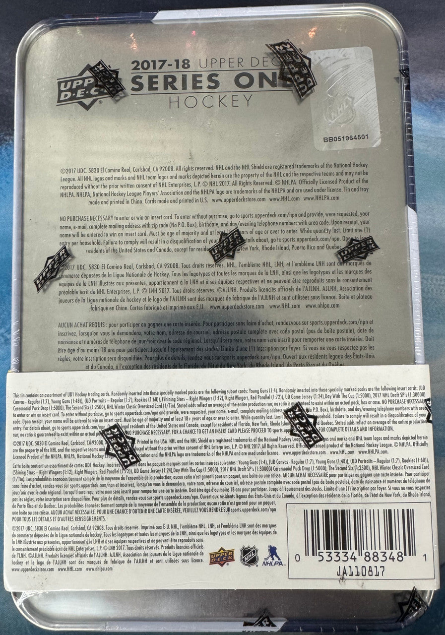 2017/18 Upper Deck Hockey Series 1 Tin Factory Sealed