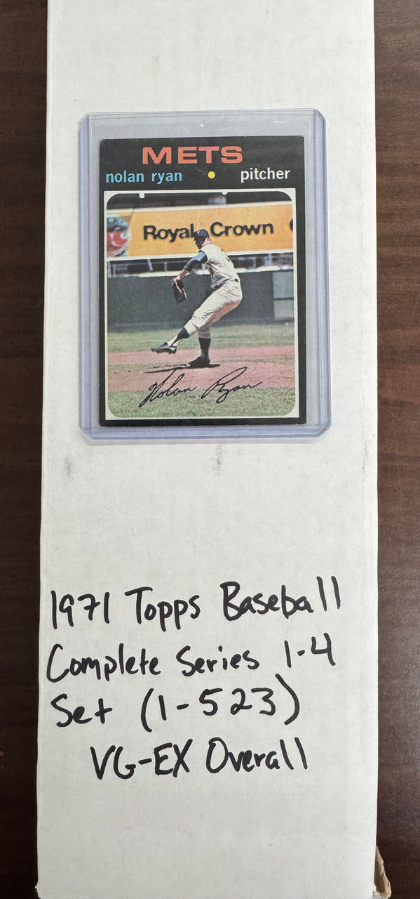 1971 Topps Baseball Complete Series 1-4 (523) VG-EX Overall