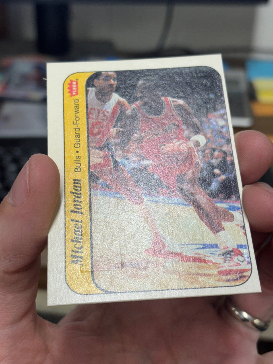 1986-87 Fleer Stickers Michael Jordan RC #8 VG (Indents)