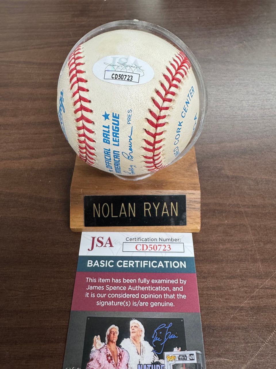 Nolan Ryan Signed Autographed Rawlings OAL Baseball JSA "B"