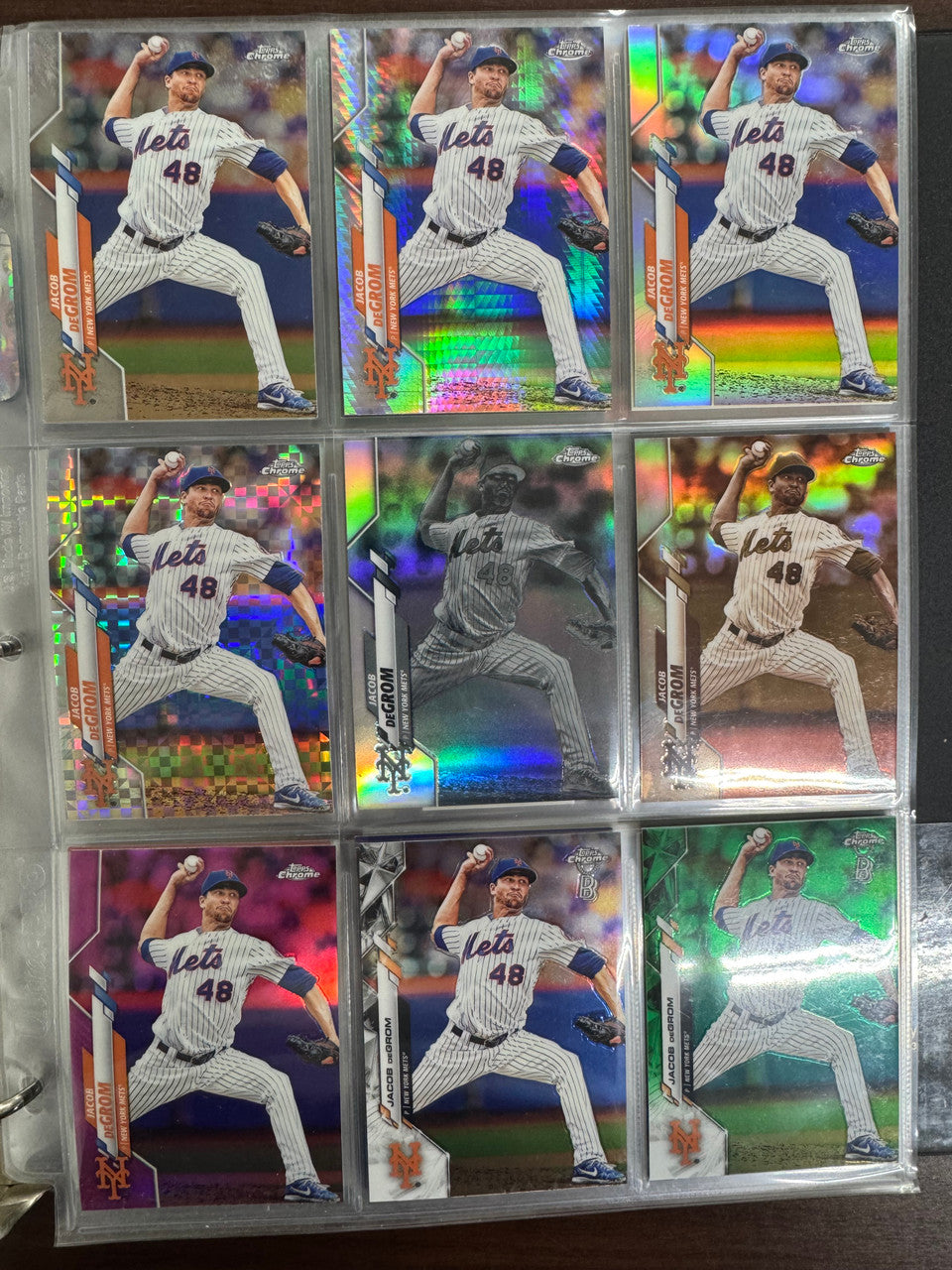 Topps Baseball Jacob deGrom Lot of 120 Cards - Chrome, Triple Threads, Museum