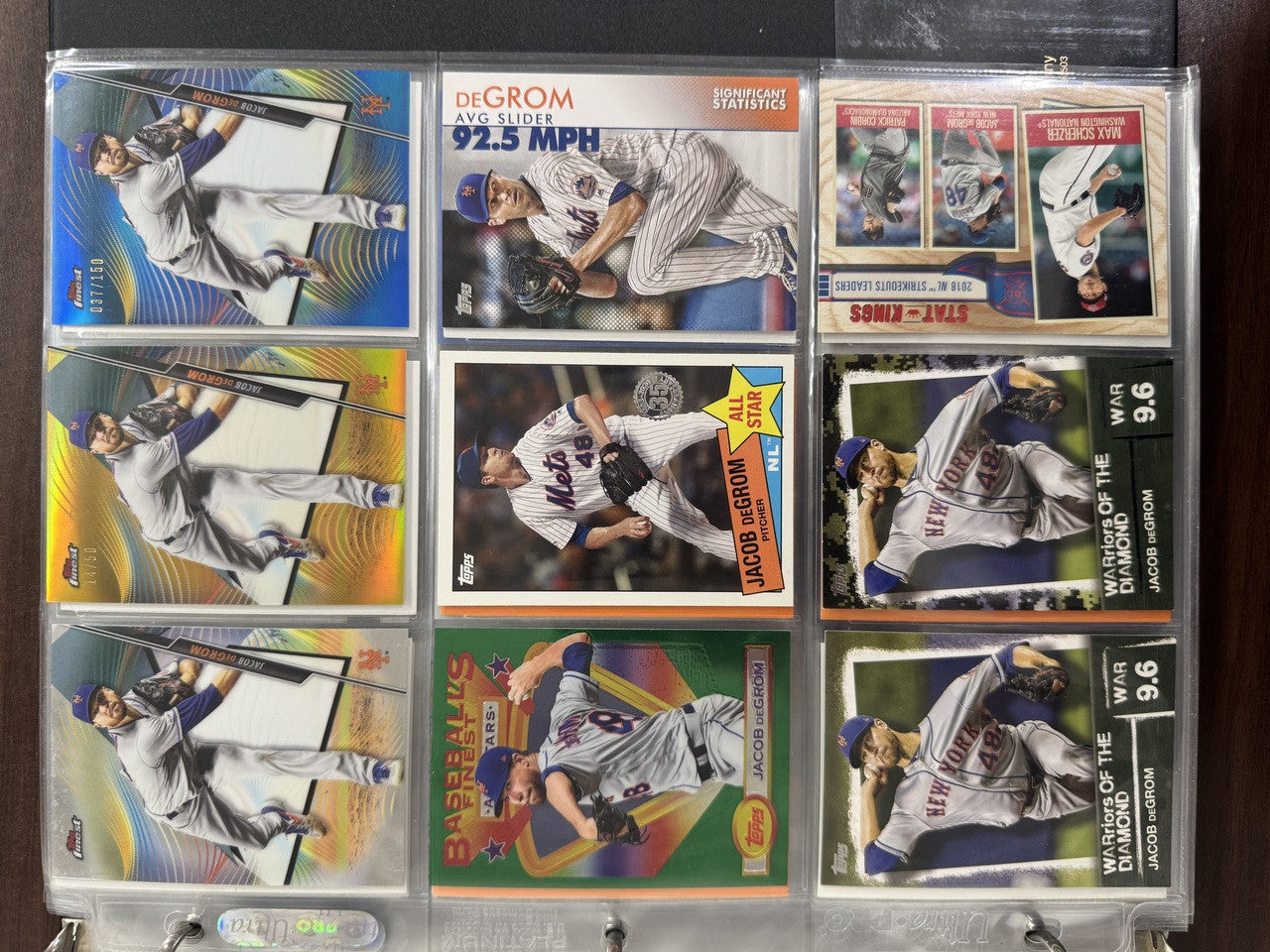 Topps Baseball Jacob deGrom Lot of 120 Cards - Chrome, Triple Threads, Museum