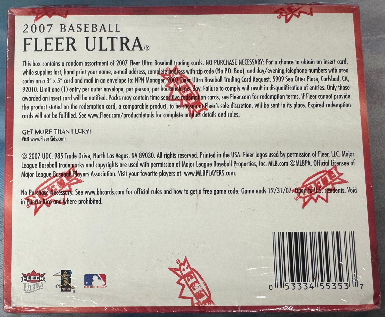 2007 Fleer Ultra Baseball Retail Box Factory Sealed
