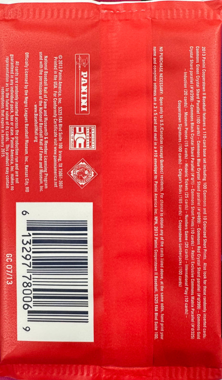 2013 Panini Cooperstown Baseball Retail Pack