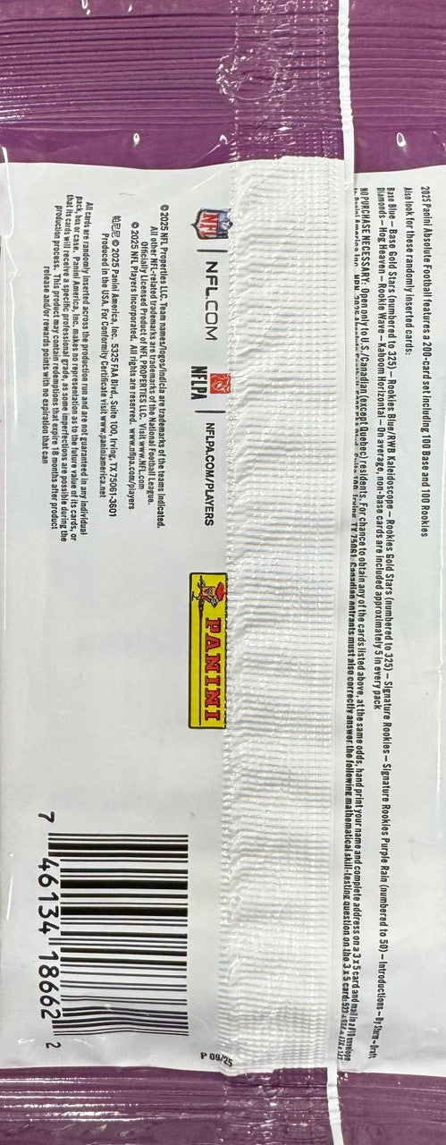 2025 Panini Absolute Football Value Pack