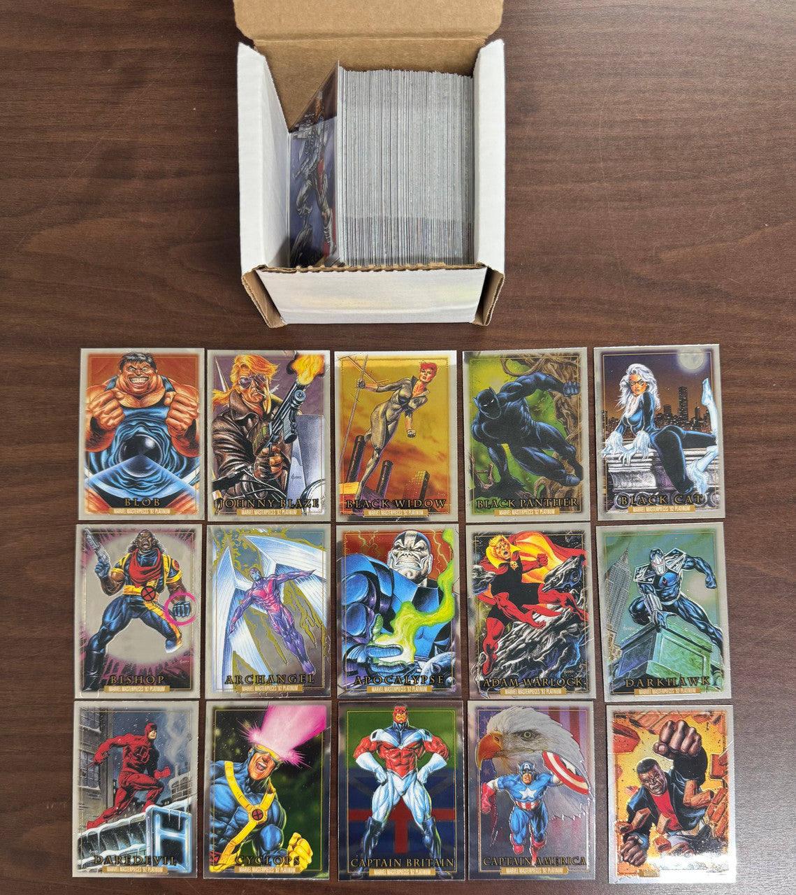 2024 UD Skybox Marvel Masterpieces '92 Platinum Near Complete Set (95/100) NM
