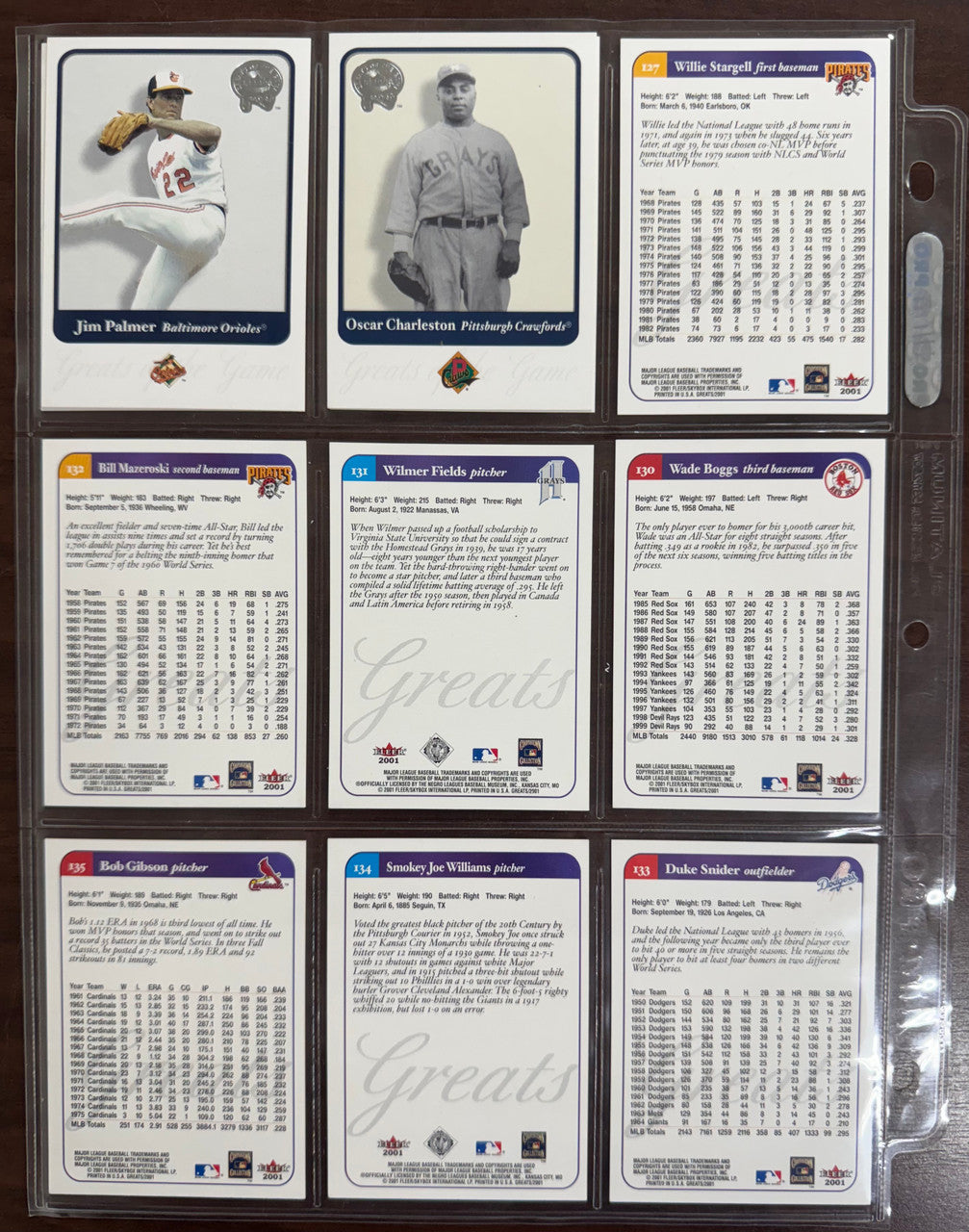 2001 Fleer Baseball Greats Of The Game Complete Set (137) NM/MT