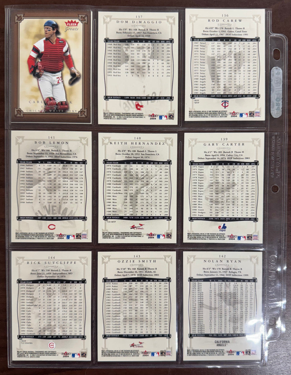 2004 Fleer Baseball Greats Complete Set (145) NM/MT