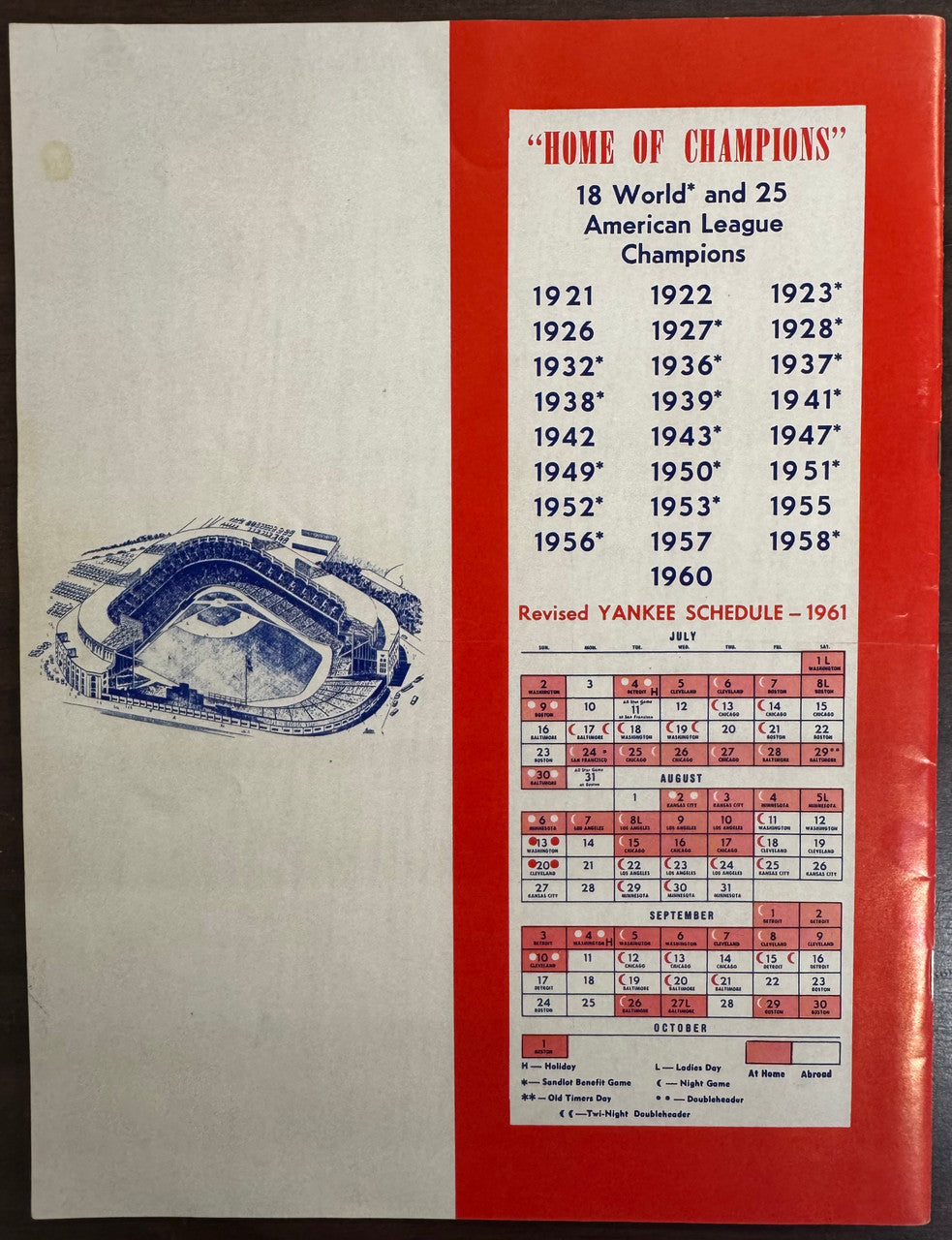 1961 New York Yankees Yearbook Revised Edition EX/MT