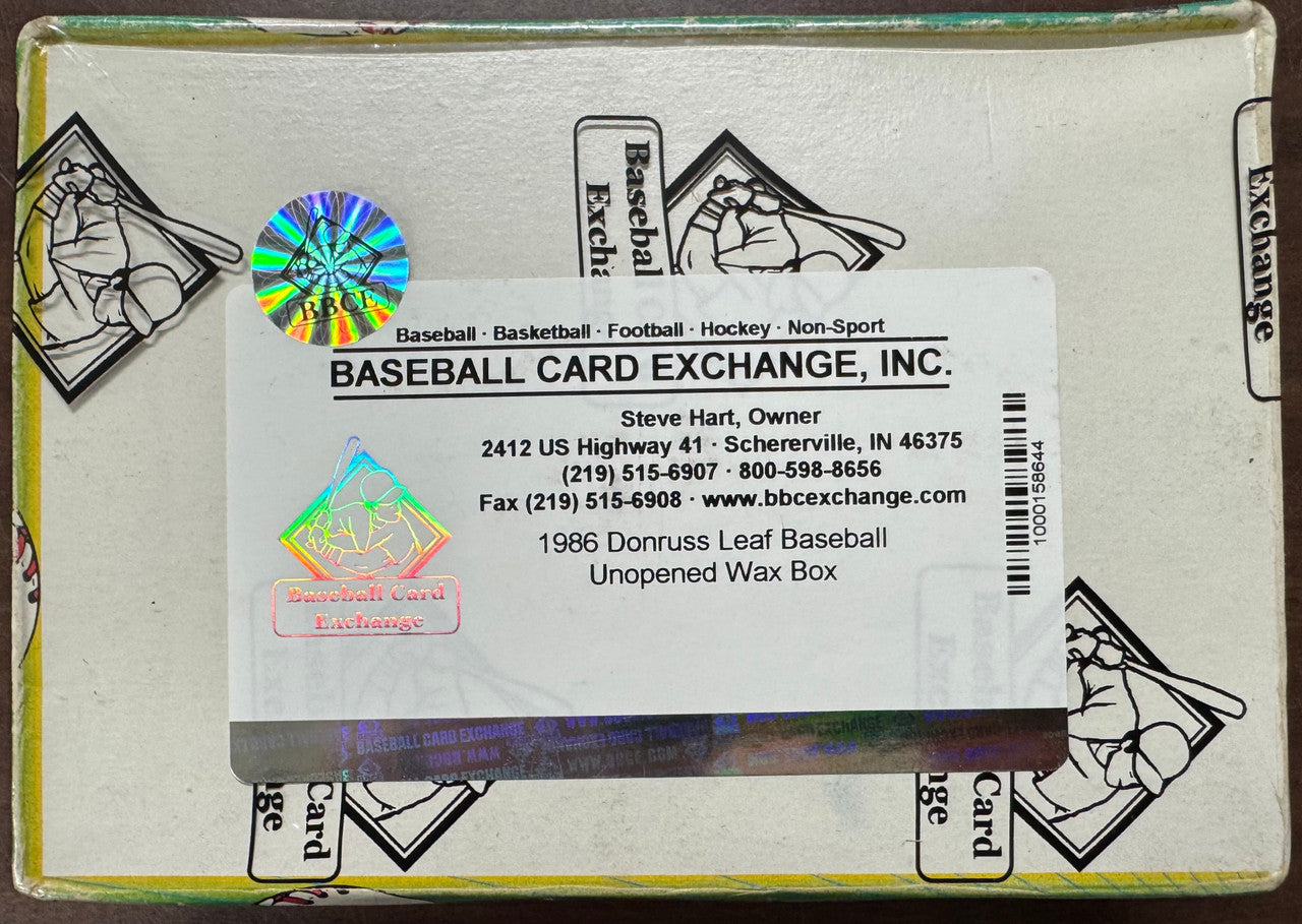 1986 Donruss Leaf Baseball Wax Box BBCE Wrapped and Sealed