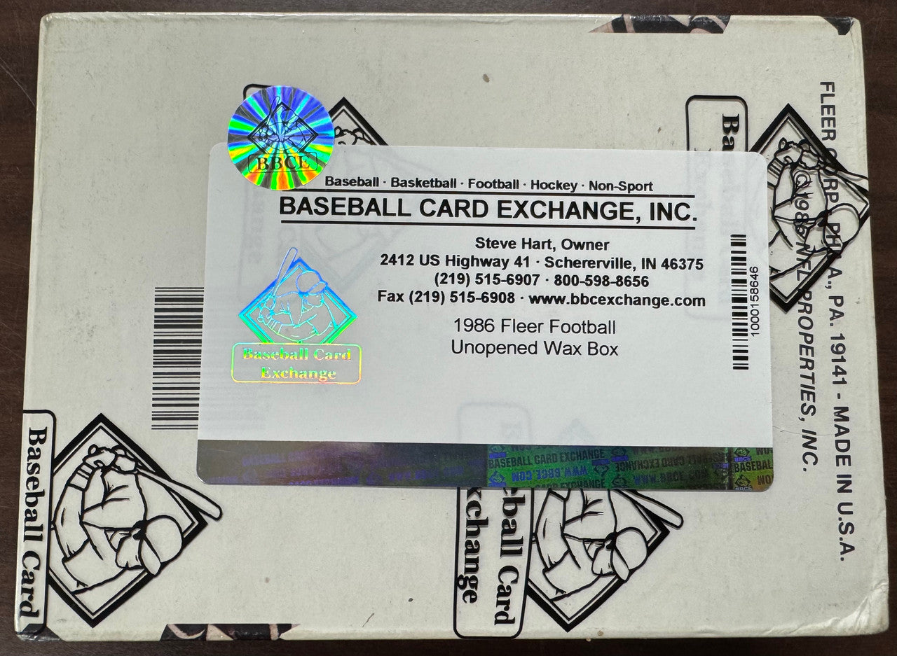 1986 Fleer Football Wax Box BBCE Wrapped and Sealed