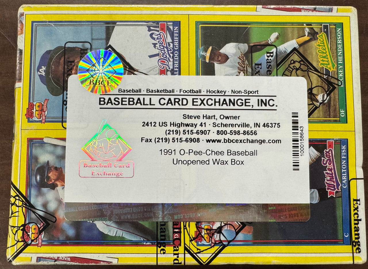 1991 O-Pee-Chee Baseball Wax Box BBCE Wrapped and Sealed