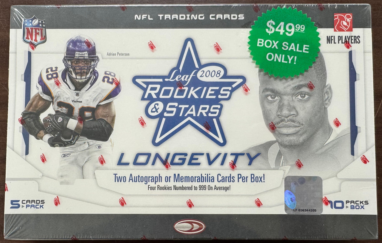 2008 Leaf Rookies & Stars Longevity Football Hobby Box Factory Sealed