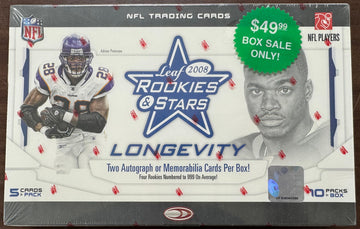 2008 Leaf Rookies & Stars Longevity Football Hobby Box Factory Sealed