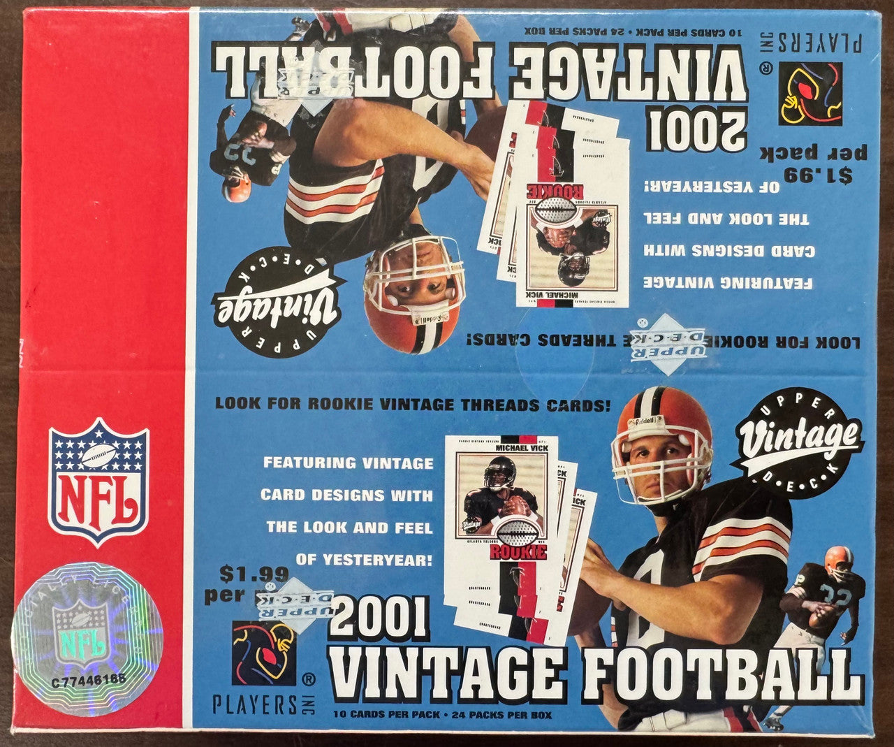 2001 Upper Deck Vintage Football 24 Pack Box Factory Sealed