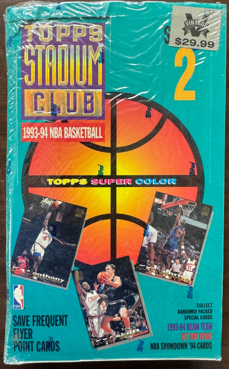 1993/94 Topps Stadium Club Basketball Series 2 Hobby Box Factory Sealed