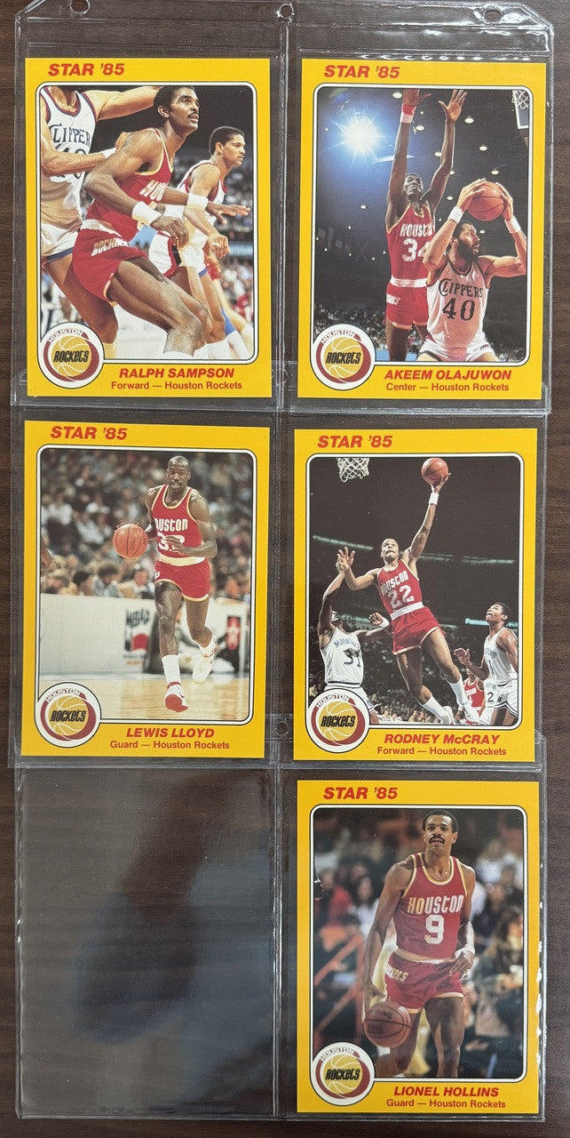 1985 Star Co. Basketball Houston Rockets Super Teams Set (5) Olajuwon RC