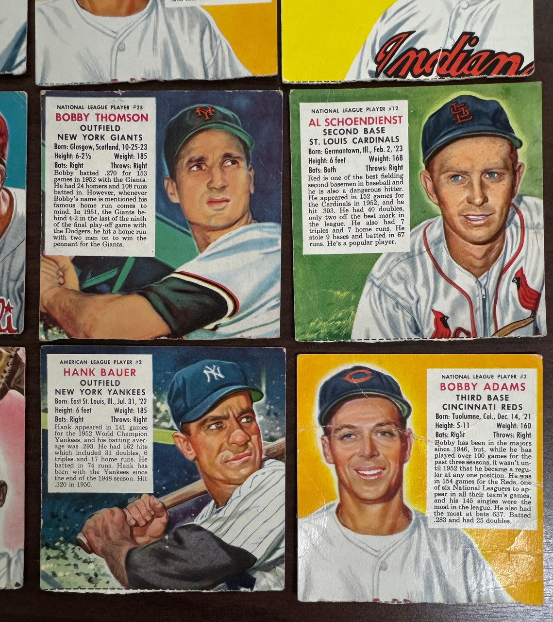1953 Red Man Baseball Lot Of 16 Low Grade No Tabs