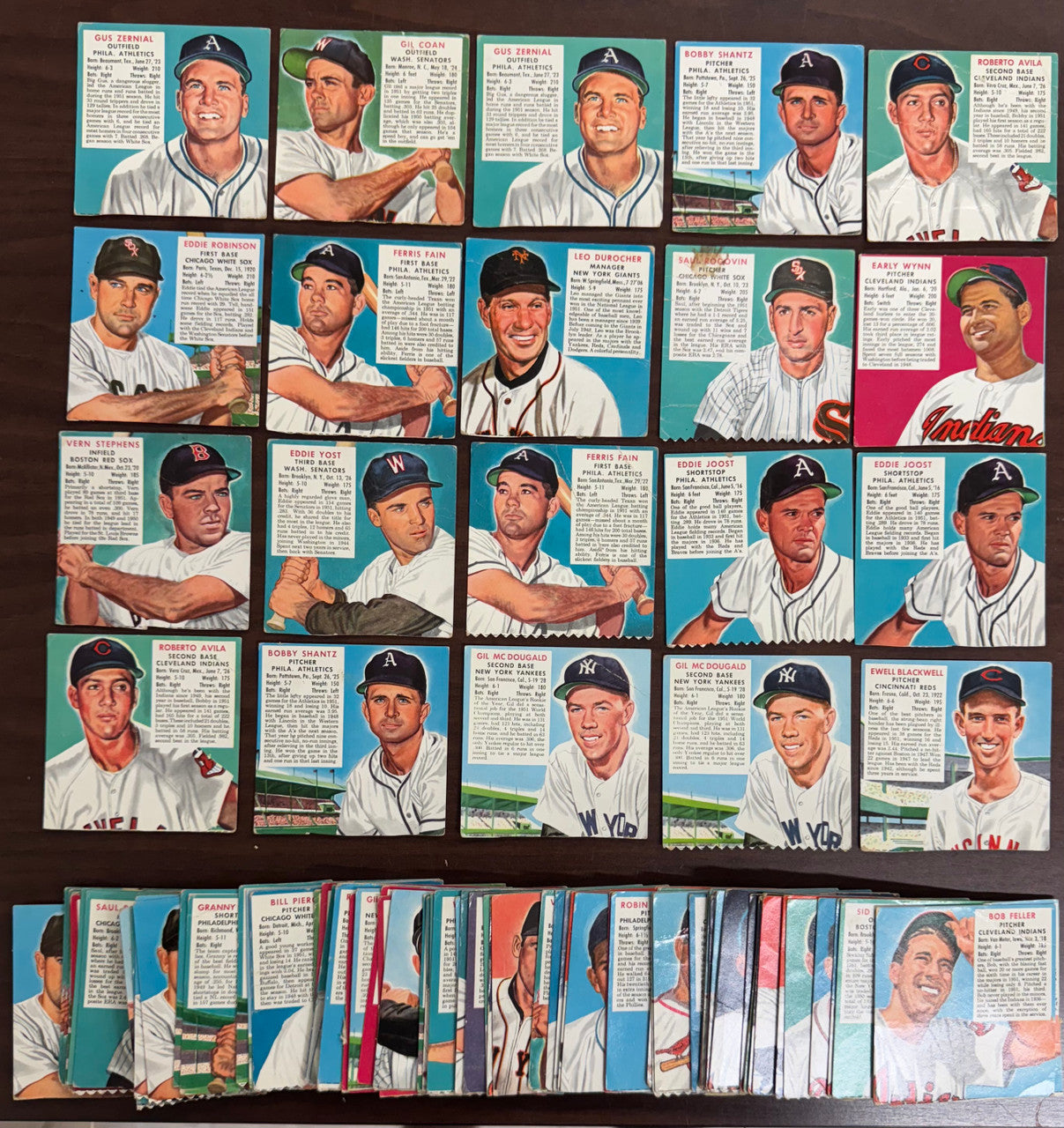 1954 Red Man Baseball Lot Of 94 Low Grade No Tabs