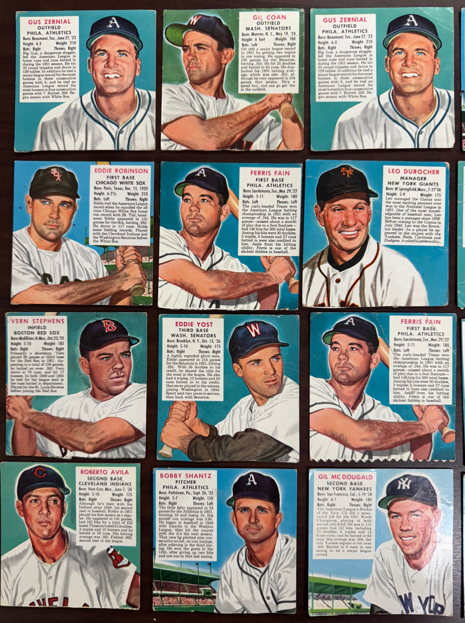 1954 Red Man Baseball Lot Of 94 Low Grade No Tabs