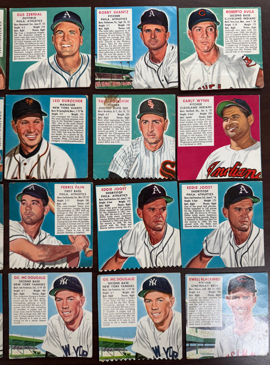 1954 Red Man Baseball Lot Of 94 Low Grade No Tabs