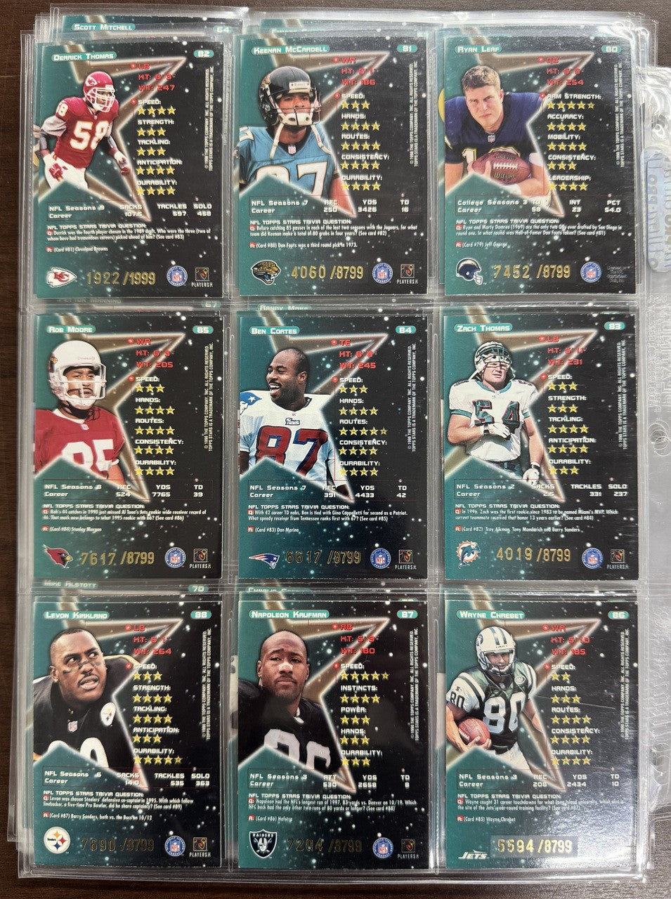 1998 Topps NFL Stars Complete Set (150) NM Manning Moss Woodson RC