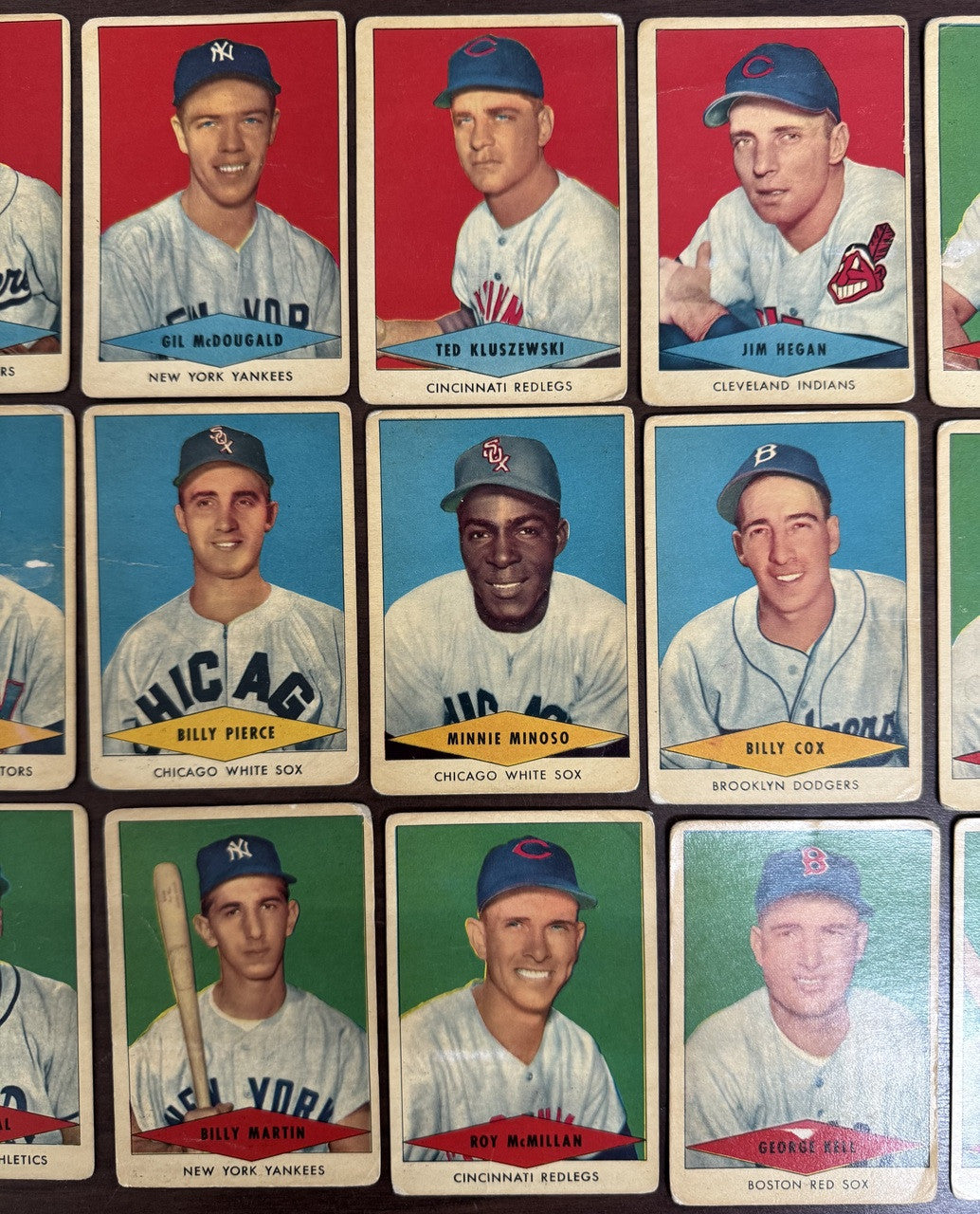 1954 Red Heart Baseball Lot Of 19 Low Grade Lemon Martin Slaughter Minoso