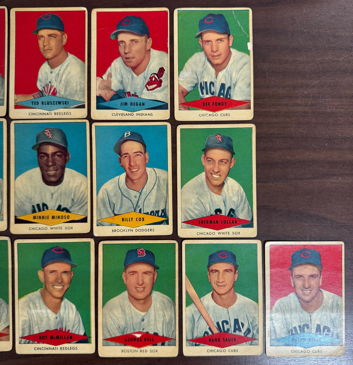 1954 Red Heart Baseball Lot Of 19 Low Grade Lemon Martin Slaughter Minoso